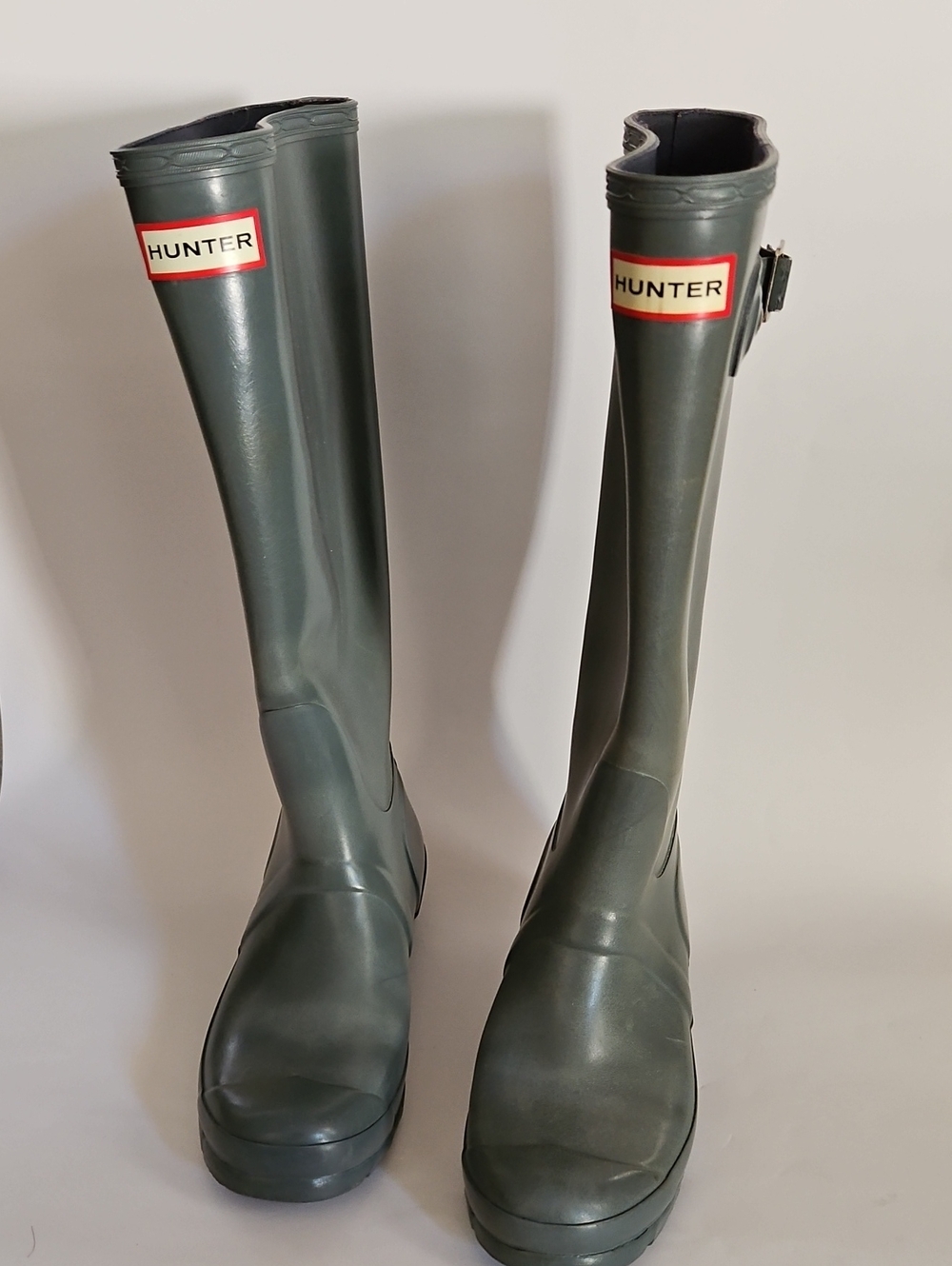 HUNTER Tall Green Rain Boots Size 7 - Picture 6 of 12